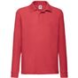 fruit of the loom Long Sleeve 65/35 Polo Kids - rouge - 14/15