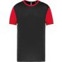ProAct Maillot manches courtes bicolore unisexe black/sporty_red