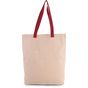 Kimood Sac shopping à soufflet avec poignées contrastées natural/cherry_red