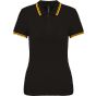Kariban Polo femme manches courtes à liserés contrastés black/yellow