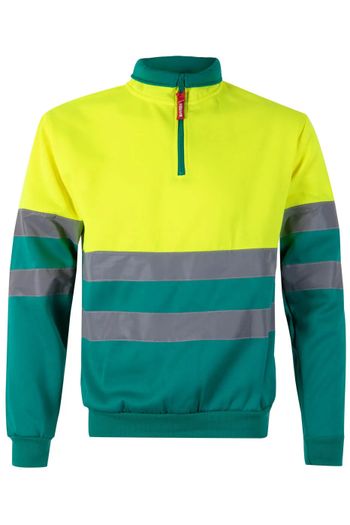 Image produit Sweat bicolore col zippé haute visibilité