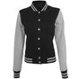 Build Your Brand Ladies Sweat College Jacket black/heather_grey
