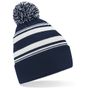 Beechfield Bonnet de supporter à rayures french_navy/white