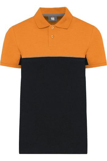 Image produit Polo bicolore écoresponsable manches courtes unisexe