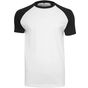Build Your Brand Raglan Contrast Tee white/black