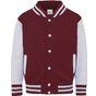AWDis Just Hoods Kid's Varsity Jacket burgundy/heather_grey