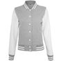 Build Your Brand Ladies Sweat College Jacket heather_grey/white