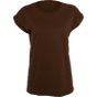 Build Your Brand Ladies Extended Shoulder Tee Chocolate brown