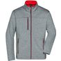 James&Nicholson Men´s Softshell Jacket dark_melange/red