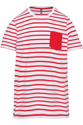 Image produit T-shirt rayé marin avec poche manches courtes enfant