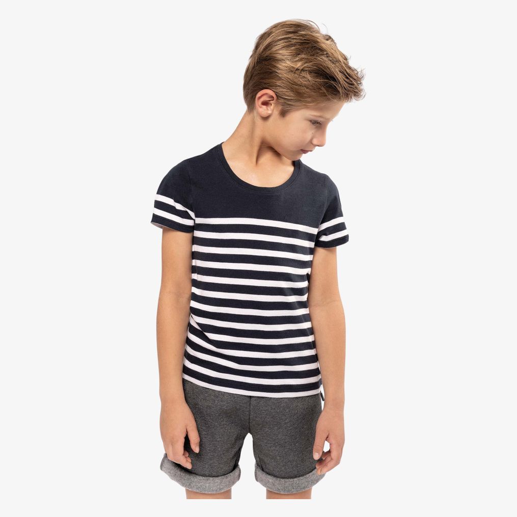 T-shirt marin col rond Bio enfant kariban