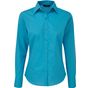 Premier Chemisier popeline à manches longues pour femme turquoise