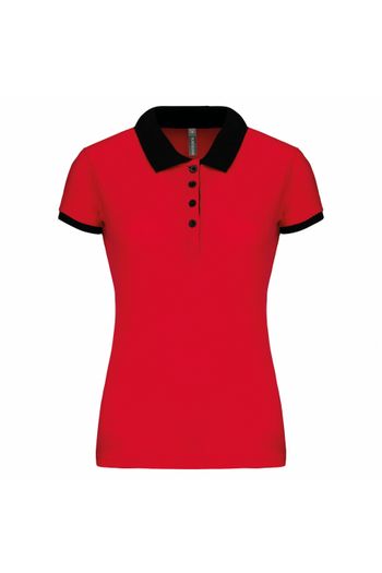 Image produit Polo piqué bicolore femme