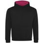 AWDis Just Hoods Kids Varsity Hoodie jet_black/hot_pink