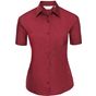 Russell Collection Ladies’ short sleeve classic polycotton poplin shirt classic_red