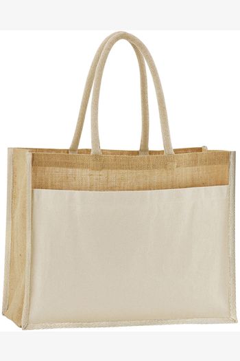 Image produit Tote bag pocket en coton jute amidonné naturel