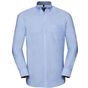 Russell Collection Men’s long sleeve tailored washed oxford oxford_blue/oxford_navy