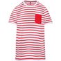 Kariban T-shirt rayé marin avec poche manches courtes enfant striped_white/red
