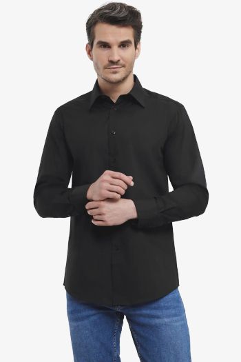 Image produit Chemise en Popeline Polyester Coton cintrée manches longues homme