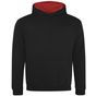 AWDis Just Hoods Kids Varsity Hoodie jet_black/fire_red
