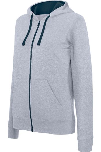 Image produit sweat-shirt zippé capuche contrastée femme