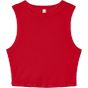 Bella Women's micro rib muscle crop tank solid_red_blend