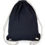 Kimood Sac à dos en coton avec cordelettes navy