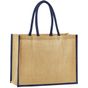 Westford Mill Tote bag classique en jute amidonné naturel natural/navy