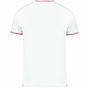 kariban T-shirt maille piquée col V homme white/navy/red