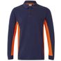 Velilla Polo bicolore manches longues navy/orange