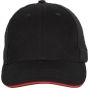 K-up Casquette Baseball avec sandwich - 6 panneaux black/red