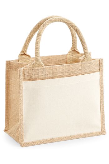 Sac cadeau en jute avec poche en coton - Natural
