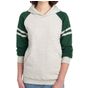 Jerzees Nublend® varsity colour-block hooded sweatshirt oatmeal_heather/forest_green_heather
