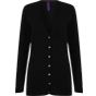 Henbury Ladies v-neck button pocket cardigan black