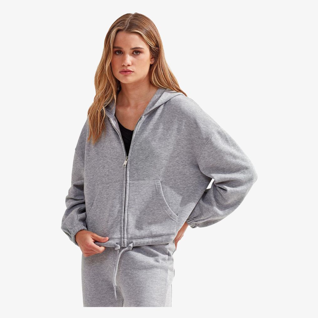 Sweat à capuche zippé femme en tissu recyclé avec cordon de serrage Tridri® TriDri