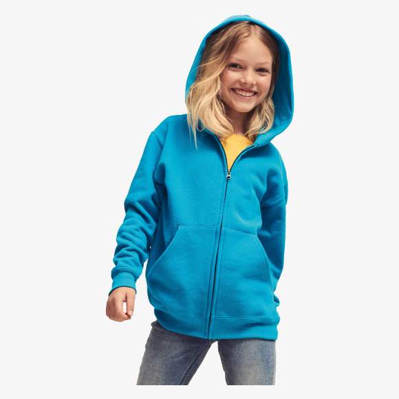 Kids Classic Hooded Sweat Jacket fruit of the loom