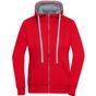 James&Nicholson Ladies' Lifestyle Zip-Hoody red/grey_heather