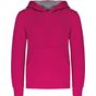 Kariban Sweat-shirt capuche contrastée enfant fuchsia/fine_grey