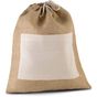 Kimood Sac en toile de jute avec cordelettes natural/gold