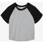 Bella Women's micro rib raglan baby tee athletic_heather/black