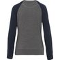 Kariban Sweat-shirt BIO bicolore col rond manches raglan femme grey_heather/navy