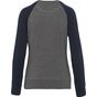 kariban Sweat-shirt BIO bicolore col rond manches raglan femme grey_heather/navy