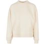 Build Your Brand Ladies Oversized Crewneck Sweatshirt white_sand