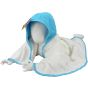 A&R Serviette à capuche pour bébé Babiezz® White / Aqua blue / Aqua blue