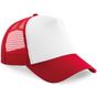 Beechfield Casquette filet junior réglable à l'arrière rouge classique/blanc