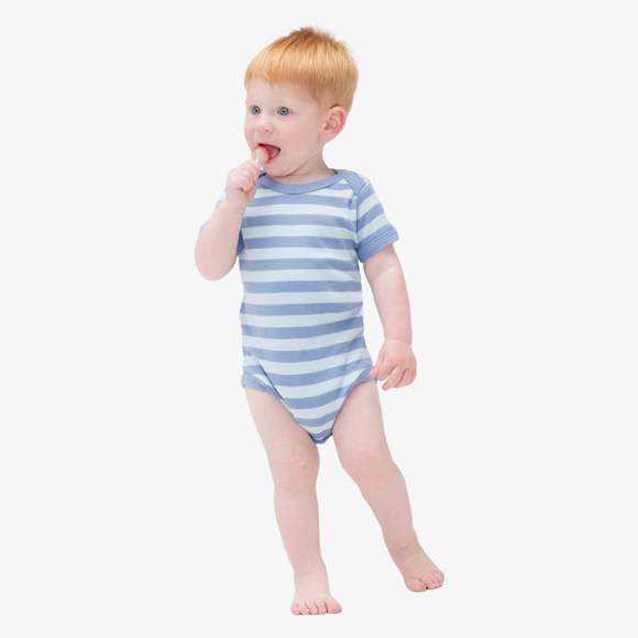 Baby Striped Short Sleeve Bodysuit babybugz