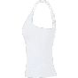 Build Your Brand Ladies Stretch Jersey Short Slim Top White