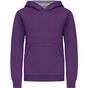 Kariban Sweat-shirt capuche contrastée enfant purple/oxford_grey