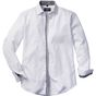 Russell Collection Men’s long sleeve tailored contrast herringbone shirt white/silver/convoy_grey