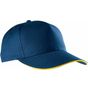 K-up Casquette sandwich contrasté - 5 panneaux navy/yellow
